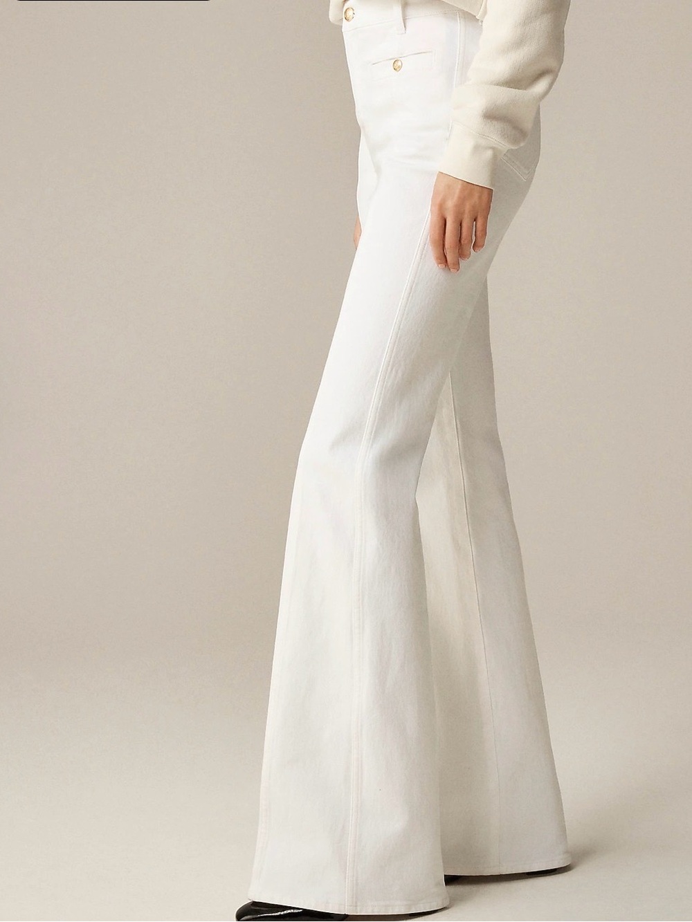 J. Crew White New Vintage Flare Jean Denim High Rise Flared Slim 27 CP909 $158